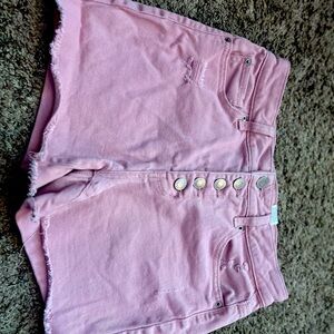 NWT Time and Tru High Rise Button Fly pink jean denim shorts size 4